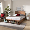 Baxton Studio Tamsin Wood Full Size 4-Drawer Platform Bed with Built-In Shelves 173-9419-10668